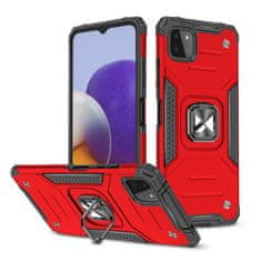 shumee Armored ovitek + magnetno držalo za Samsung Galaxy A22 4G Ring Armor rdeč