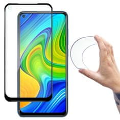slomart wozinsky polni pokrov flexi nano steklo, kaljeno steklo z okvirjem xiaomi redmi 10x 4g / xiaomi redmi note 9 black