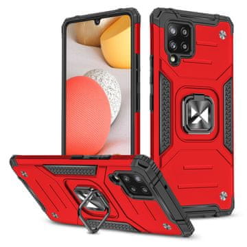 shumee Armored ovitek + magnetno držalo za Samsung Galaxy A42 5G Ring Armor rdeč