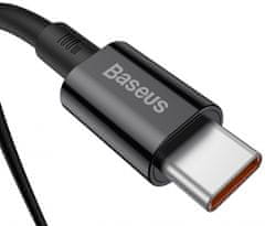 BASEUS Catys-B01 podatkovni kabel, QC, 100 W, USB-C na USB-C, črn