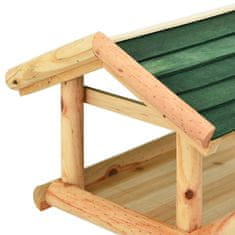 Vidaxl Krmilnica za ptice s stojalom 37x28x100 cm trden les jelke