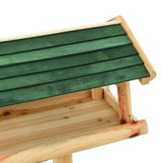 Vidaxl Krmilnica za ptice s stojalom 37x28x100 cm trden les jelke