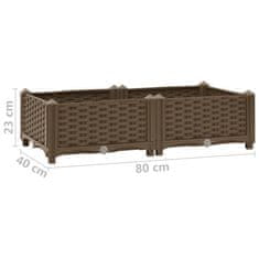 Vidaxl Visoka greda 80x40x23 cm polipropilen