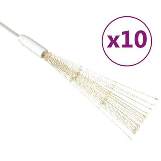Vidaxl Zunanje novoletne lučke ognjemet 10 kos toplo bele 50cm 560 LED