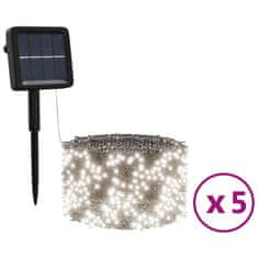 Vidaxl Solarne solarne verige 5 kosov 5x200 LED hladno bele