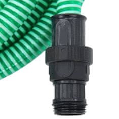 Vidaxl Sesalna cev s PVC nastavki 4 m 22 mm zelene barve