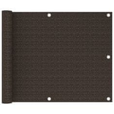 Vidaxl Balkonsko platno rjavo 75x400 cm HDPE