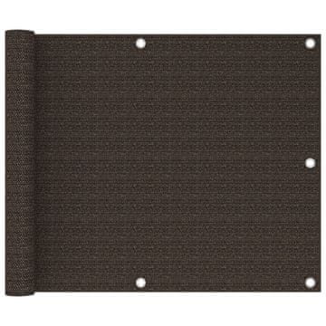 Vidaxl Balkonsko platno rjavo 75x400 cm HDPE