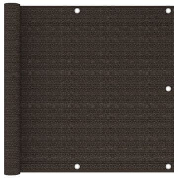 Vidaxl Balkonsko platno rjavo 90x300 cm HDPE