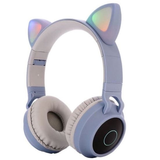 MG CA-028 brezžične slušalke z mačjimi ušesi, modra