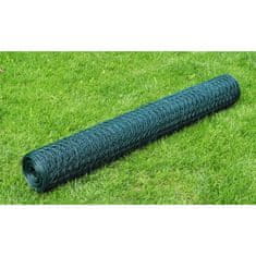 Vidaxl Žična ograja pocinkana s PVC oblogo 25x0,75 m zelena