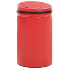 Vidaxl Avtomatski smetnjak senzorski 40 L karbonsko jeklo rdeč