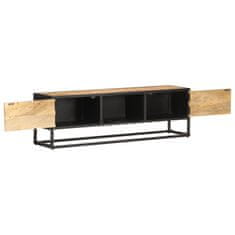 Vidaxl TV omarica z izrezljanimi vrati 130x30x40 cm mangov les