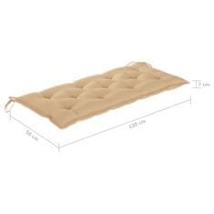 Vidaxl Vrtna klop za 2 osebi z blazino 120 cm siv evkaliptusov les