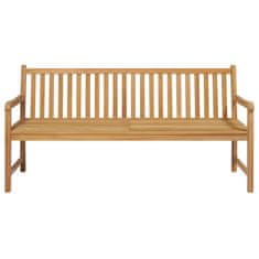 Vidaxl Vrtna klop z zeleno blazino 175 cm trdna tikovina