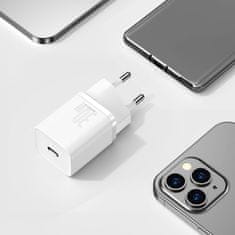 BASEUS Super Si polnilnik USB-C PD QC 30W, bela
