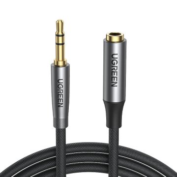 Ugreen AV190 avdio kabel 3.5mm mini jack M/F 2m, siva