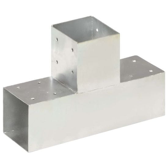 shumee vidaXL Spojnik za steber T oblike pocinkana kovina 91x91 mm