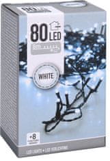 Pollin Novoletne lučke veriga 80 LED hladno bela 8m – 8 funkcij