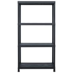 Vidaxl Stojala s policami 2 kosa plastika 60x30x138 cm črna