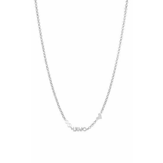 Liu Jo Romantična jeklena ogrlica s perlami Icona LJ1689