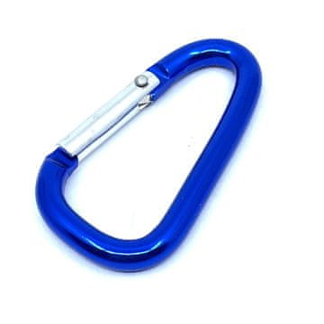 STREFA Aluminijasta karabinka tipa D 5 x 50 mm, modra / paket 1 kos