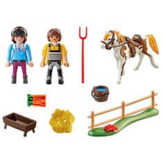 Playmobil Začetni paket hlev za konje , Jahališče, 19 kosov