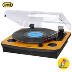 Trevi TT 1022 BT prenosni gramofon, Bluetooth, Stereo zvočnika, Aux-In, RCS, lesen, črn (TRE-GRA-TT1022-WOD)