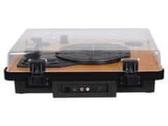 Trevi TT 1022 BT prenosni gramofon, Bluetooth, Stereo zvočnika, Aux-In, RCS, lesen, črn (TRE-GRA-TT1022-WOD)