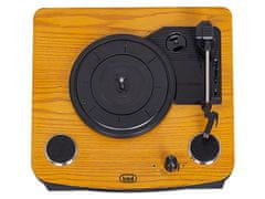 Trevi TT 1022 BT prenosni gramofon, Bluetooth, Stereo zvočnika, Aux-In, RCS, lesen, črn (TRE-GRA-TT1022-WOD)
