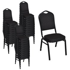 shumee Jedilni stoli, 30 kosov, črni, tkanina