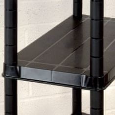Greatstore Regal s policami 4-nadstropni črn 183x30,5x130 cm plastika