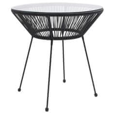 Greatstore Zunanja jedilna garnitura 5-delna PVC ratan črna