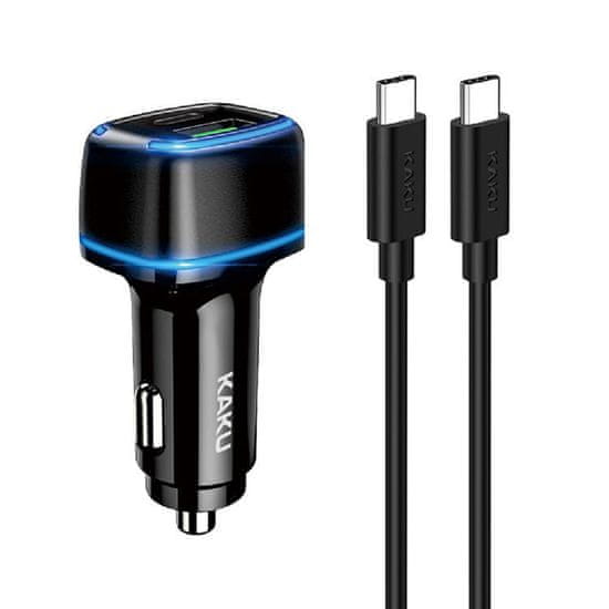 Kaku KSC-540 avto polnilec USB / USB-C 3A 20W + kabel USB-C, črna