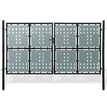 Vidaxl Črna enokrilna ograja 300x175 cm