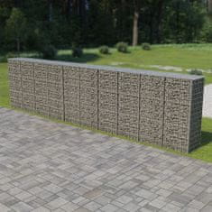 Greatstore Gabionska stena s pokrovi iz pocinkanega jekla 600x50x150 cm