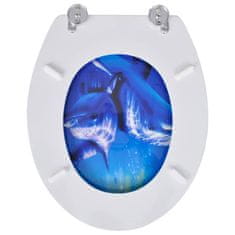 Vidaxl Deska za WC školjko s pokrovom 2 kosa mediapan delfin