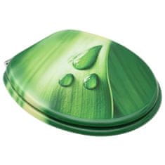 shumee Deska za WC školjko s pokrovom 2 kosa mediapan zelena kapljica