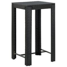 Vidaxl Vrtna barska miza črna 60,5x60,5x110,5 cm poli ratan