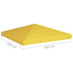 Vidaxl Streha za paviljon 270 g/m² 3x3 m rumena