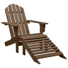 Vidaxl Vrtni stol Adirondack z naslonom za noge in mizo les jelke rjav
