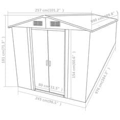 Vidaxl Vrtna lopa rjava 257x990x181 cm pocinkano jeklo