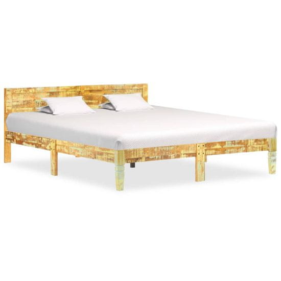 Greatstore Posteljni okvir iz trdnega predelanega lesa 140x200 cm