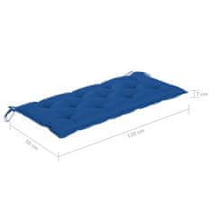 Vidaxl Vrtna klop z blazino 135 cm trden akacijev les siva