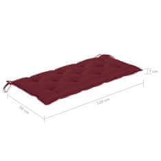 Vidaxl Vrtna klop z blazino 120 cm trden akacijev les