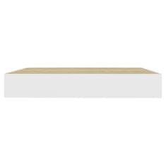 Vidaxl Stenska polica barva hrasta in bela 23x23,5x3,8 cm MDF