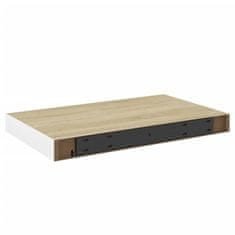 Vidaxl Stenska polica barva hrasta in bela 50x23x3,8 cm MDF