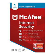 McAfee Internet Security 2025, 1 PC, 1-leto, ESD licenca (kartica)