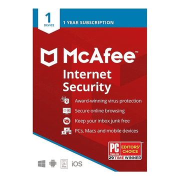 McAfee Internet Security 2025, 1 PC, 1-leto, ESD licenca (kartica)