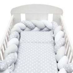 NEW BABY 2-delna posteljnina 90/120 cm siva s pikami